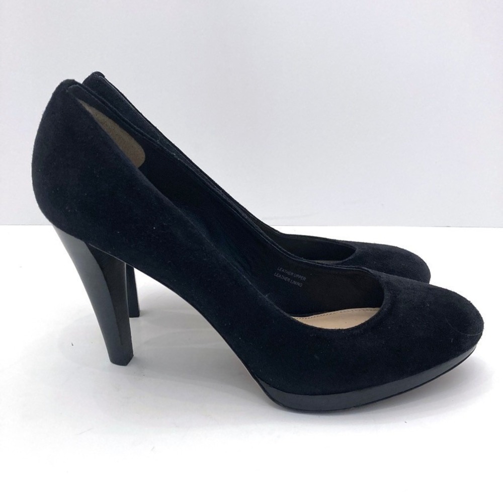 Via Spiga Black Suede Leather Platform Heels‎ Pumps Womens 7.5 Classic